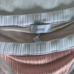 Pink and white onia bikini